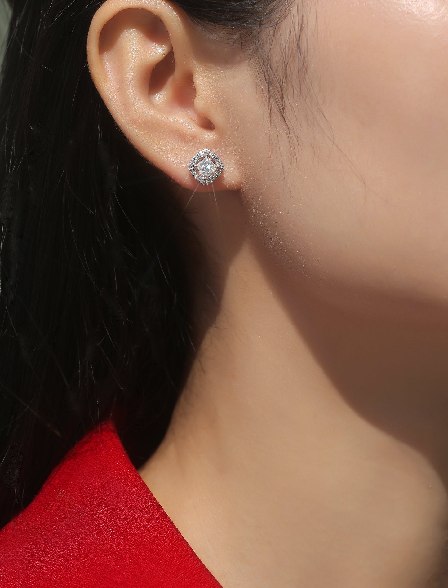 Moissanite Earrings 925 Sterling Silver-DH COMPANY-0.5 ct-Dreamhjewlry