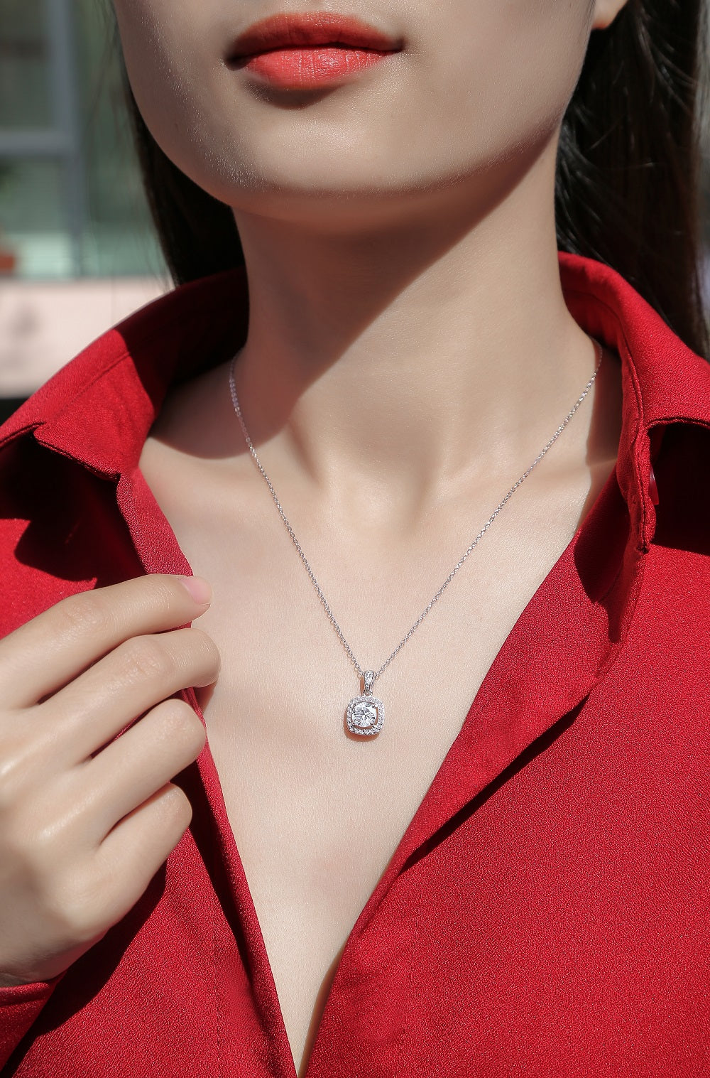 Moissanite Necklace 925 Sterling Silver-Necklace-DH COMPANY-1.0 ct-Dreamhjewlry