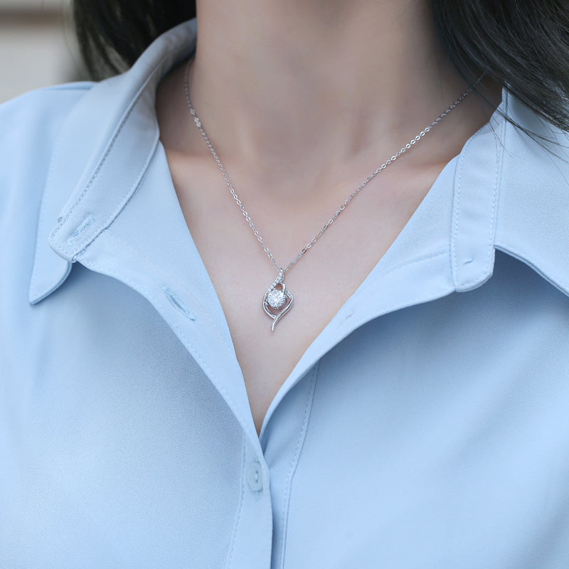 Moissanite Necklace 925 Sterling Silver-Necklace-DH COMPANY-1.0 ct-Dreamhjewlry