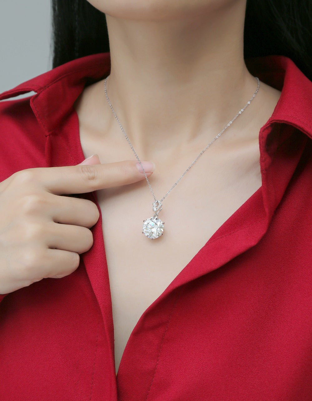 Moissanite Necklace 925 Sterling Silver 10 Carat-Necklace-DH COMPANY-10 ct-Dreamhjewlry