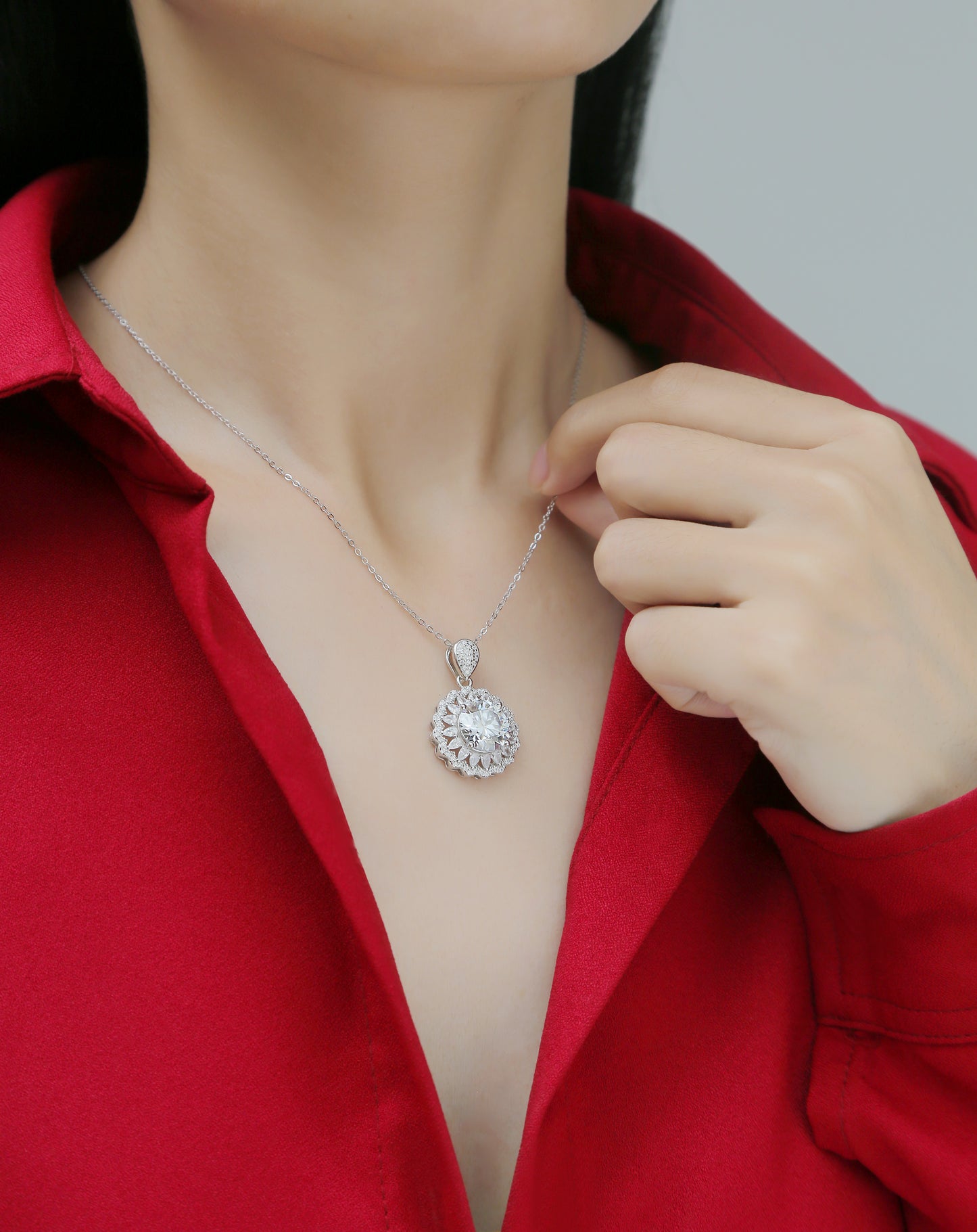 Moissanite Necklace 925 Sterling Silver 5 Carat-Necklace-DH COMPANY-5.0 ct-Dreamhjewlry