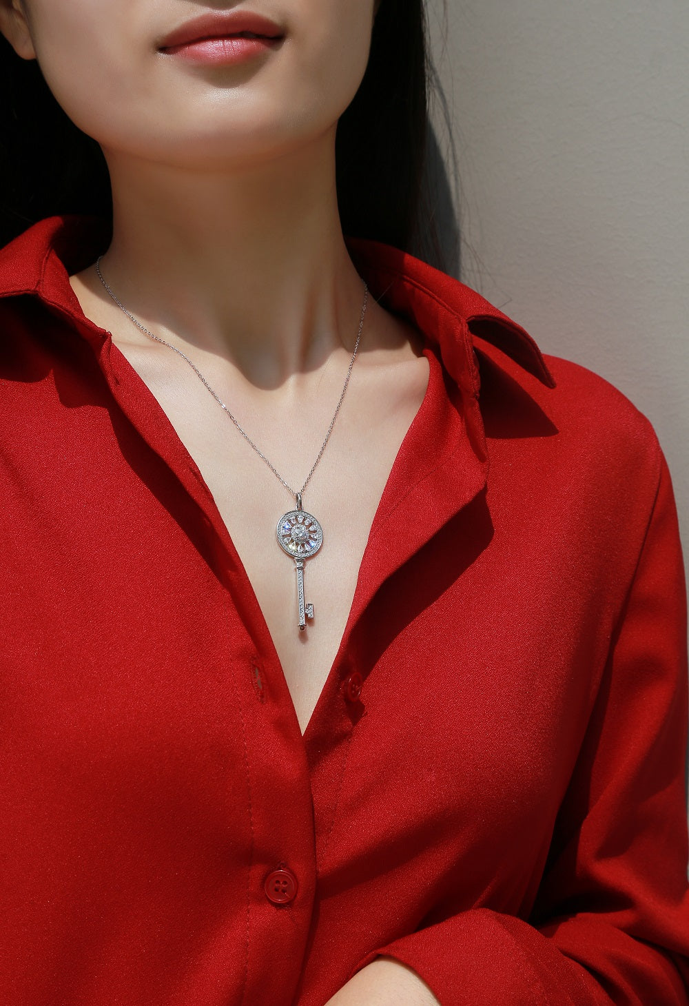 Moissanite Necklace 925 Sterling Silver-Necklace-DH COMPANY-0.5 ct-Dreamhjewlry