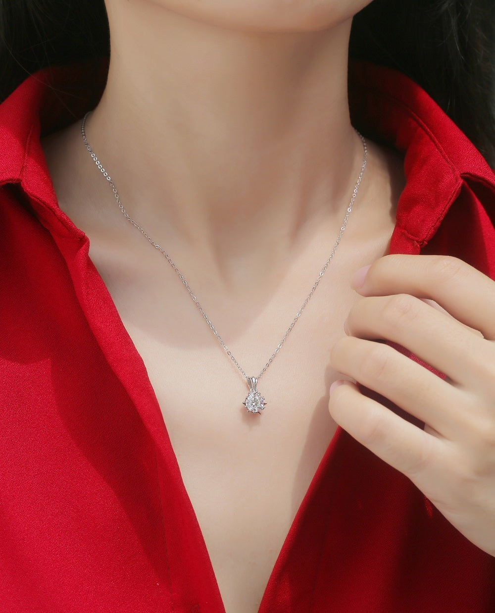 Moissanite Necklace 925 Sterling Silver-Necklace-DH COMPANY-Dreamhjewlry