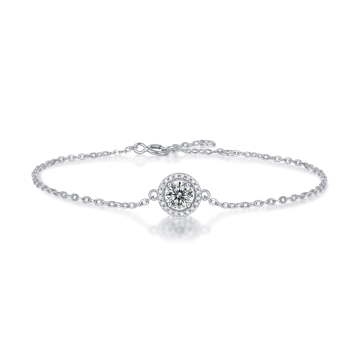 Round Cutting Moissanite Bracelet 925 Sterling Silver-Bracelet-DH COMPANY-0.5 ct-Dreamhjewlry