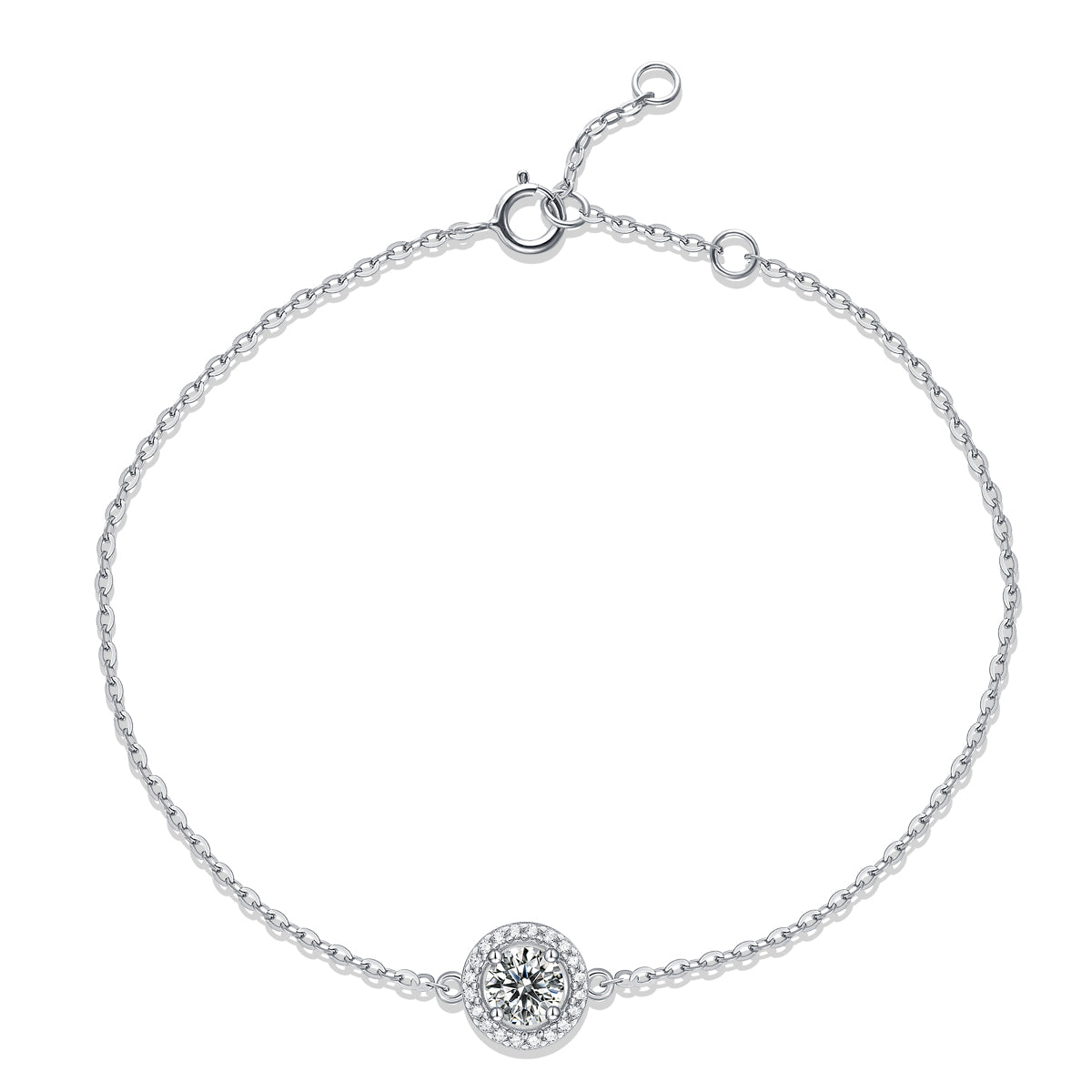 Round Cutting Moissanite Bracelet 925 Sterling Silver-Bracelet-DH COMPANY-0.5 ct-Dreamhjewlry