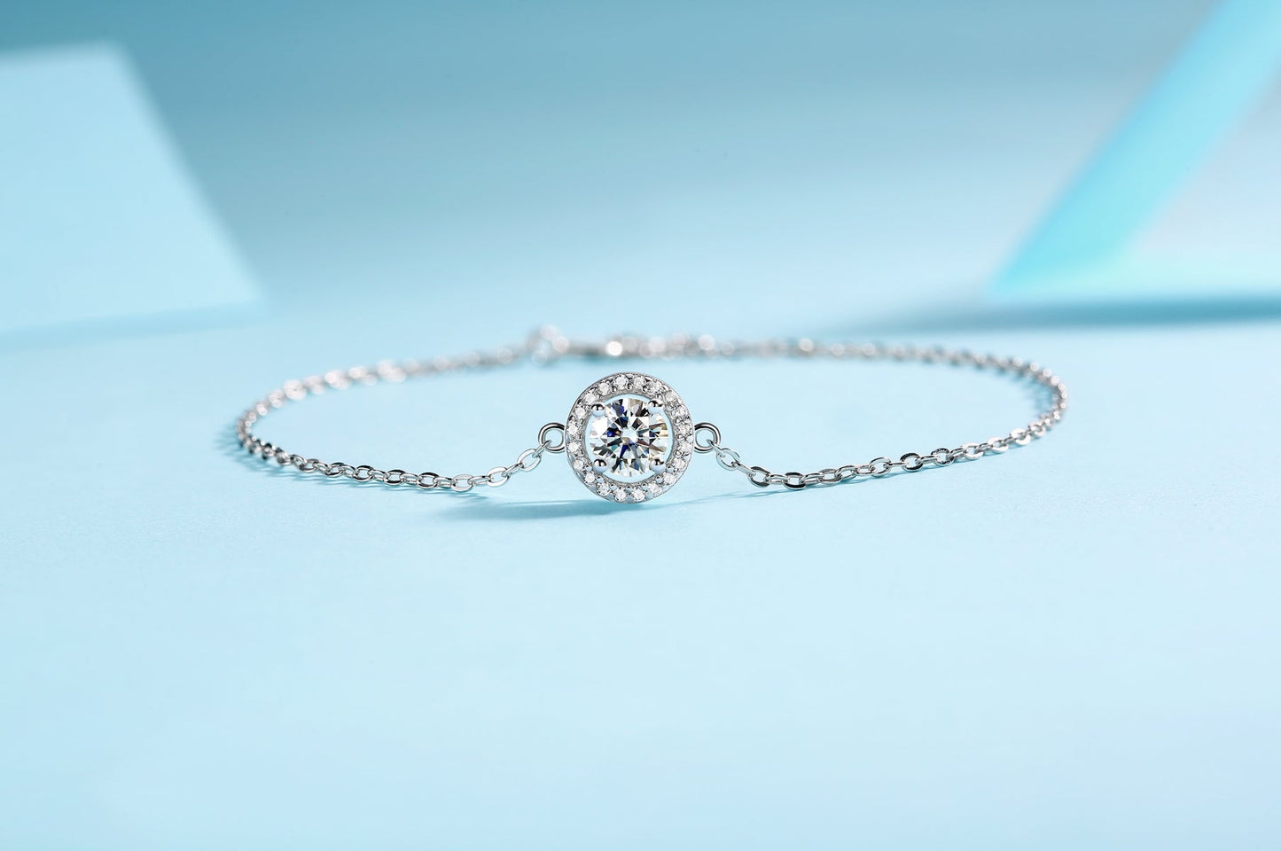Round Cutting Moissanite Bracelet 925 Sterling Silver-Bracelet-DH COMPANY-0.5 ct-Dreamhjewlry