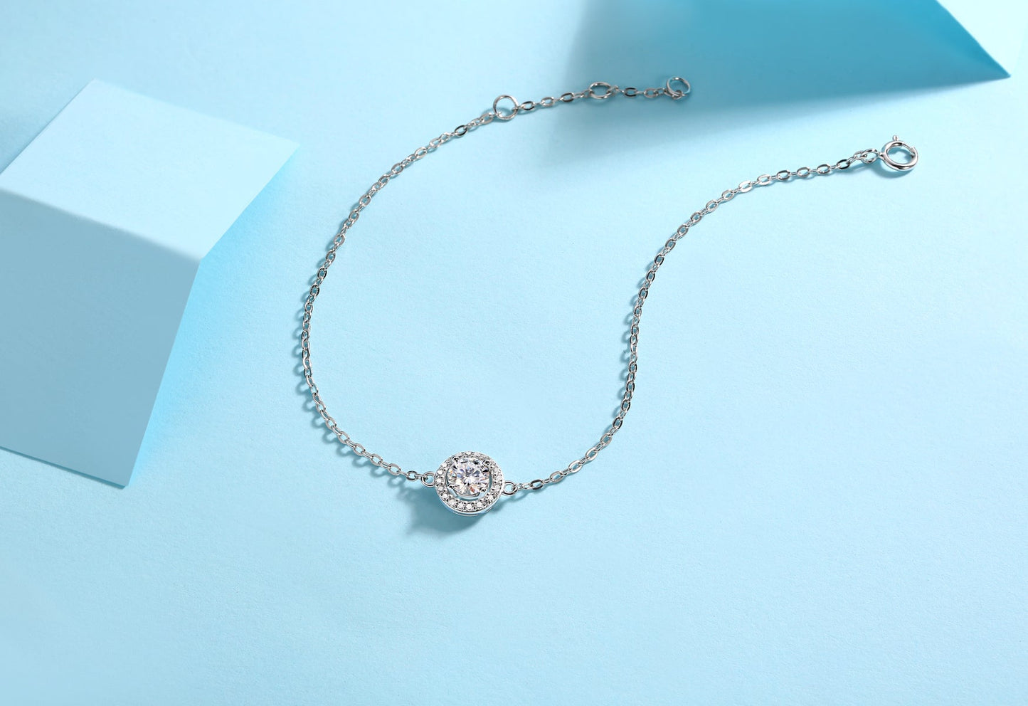 Round Cutting Moissanite Bracelet 925 Sterling Silver-Bracelet-DH COMPANY-0.5 ct-Dreamhjewlry