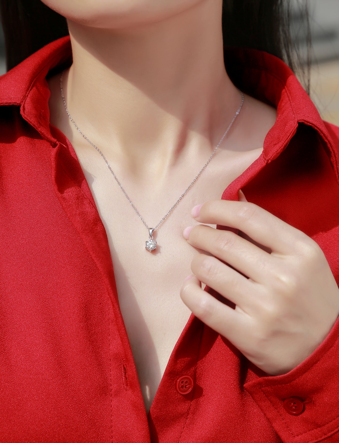Moissanite Necklace 925 Sterling Silver-Necklace-DH COMPANY-1.0 ct-Dreamhjewlry