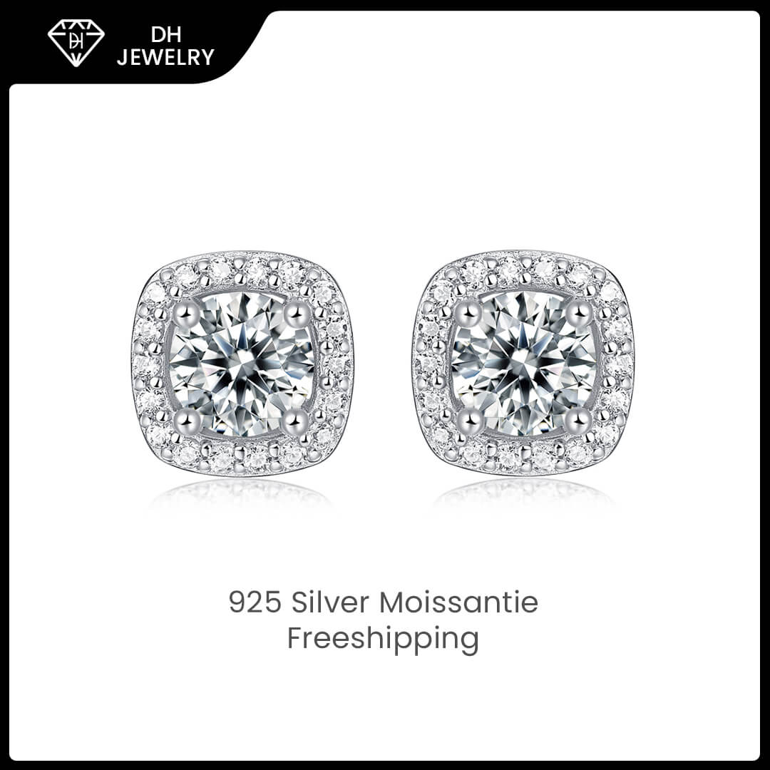 Moissanite Earrings 925 Sterling Silver-DH COMPANY-0.5 ct-Dreamhjewlry
