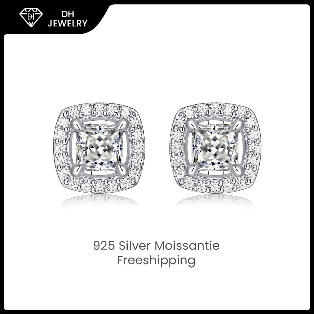 Moissanite Earrings 925 Sterling Silver-DH COMPANY-0.5 ct-Dreamhjewlry