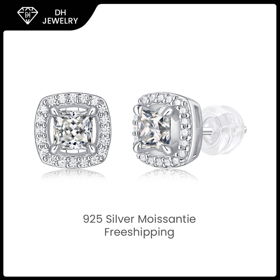 Moissanite Earrings 925 Sterling Silver-DH COMPANY-0.5 ct-Dreamhjewlry