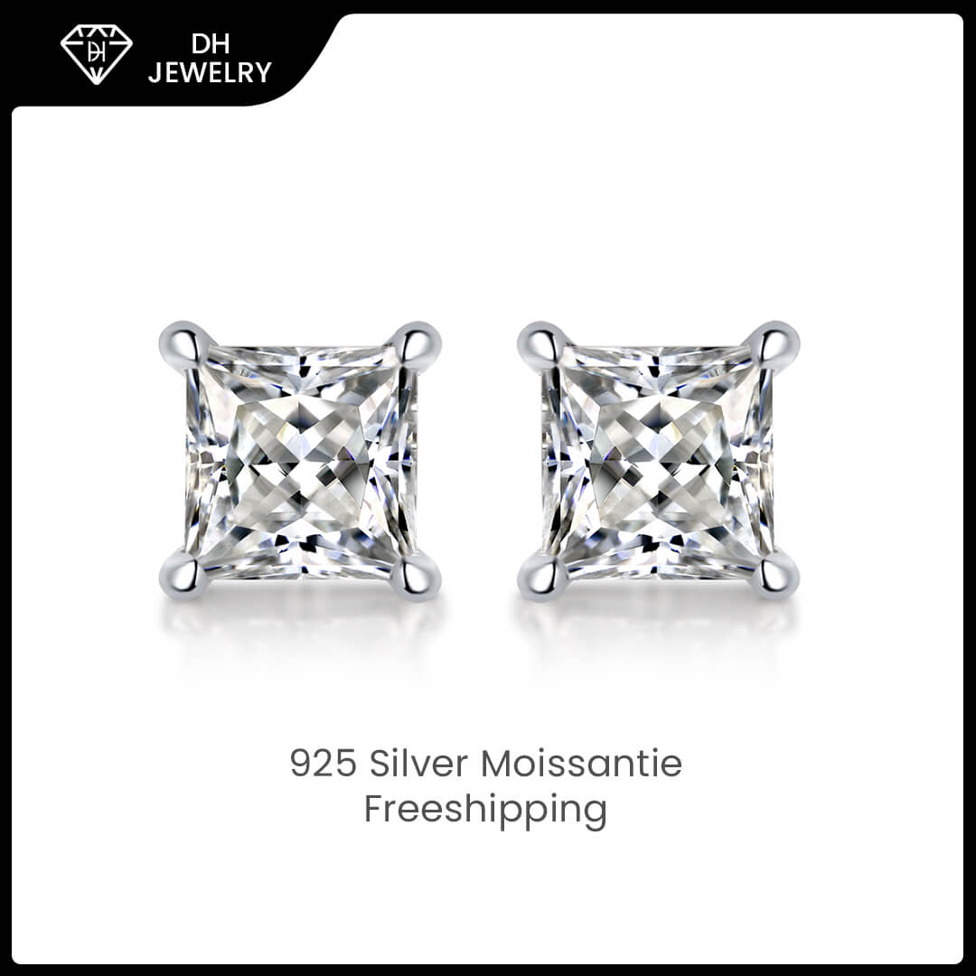 Moissanite Earrings 925 Sterling Silver-Earrings-DH COMPANY-0.5 ct-Dreamhjewlry