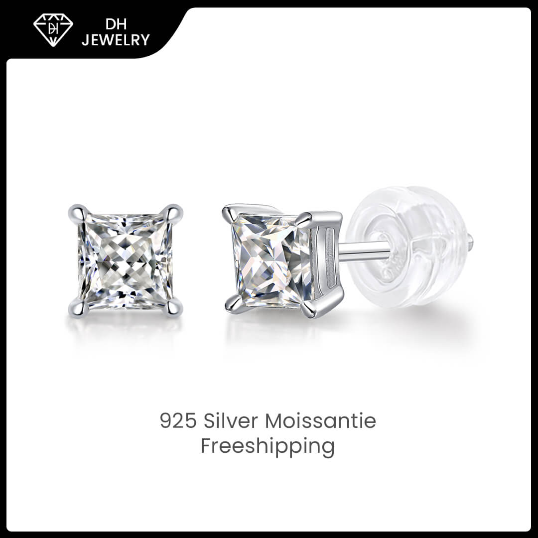Moissanite Earrings 925 Sterling Silver-Earrings-DH COMPANY-0.5 ct-Dreamhjewlry