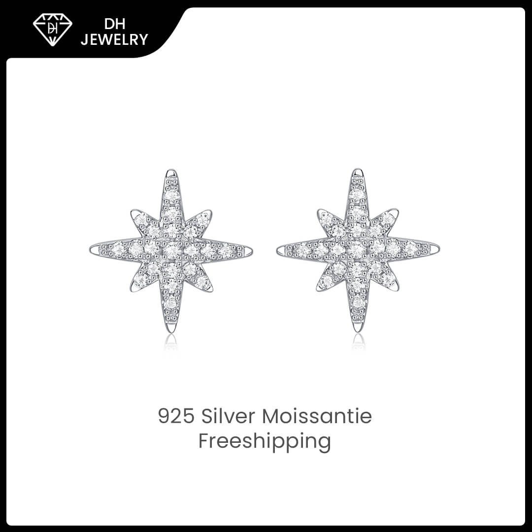 Moissanite Earrings 925 Sterling Silver-Earrings-DH COMPANY-0.5 ct-Dreamhjewlry