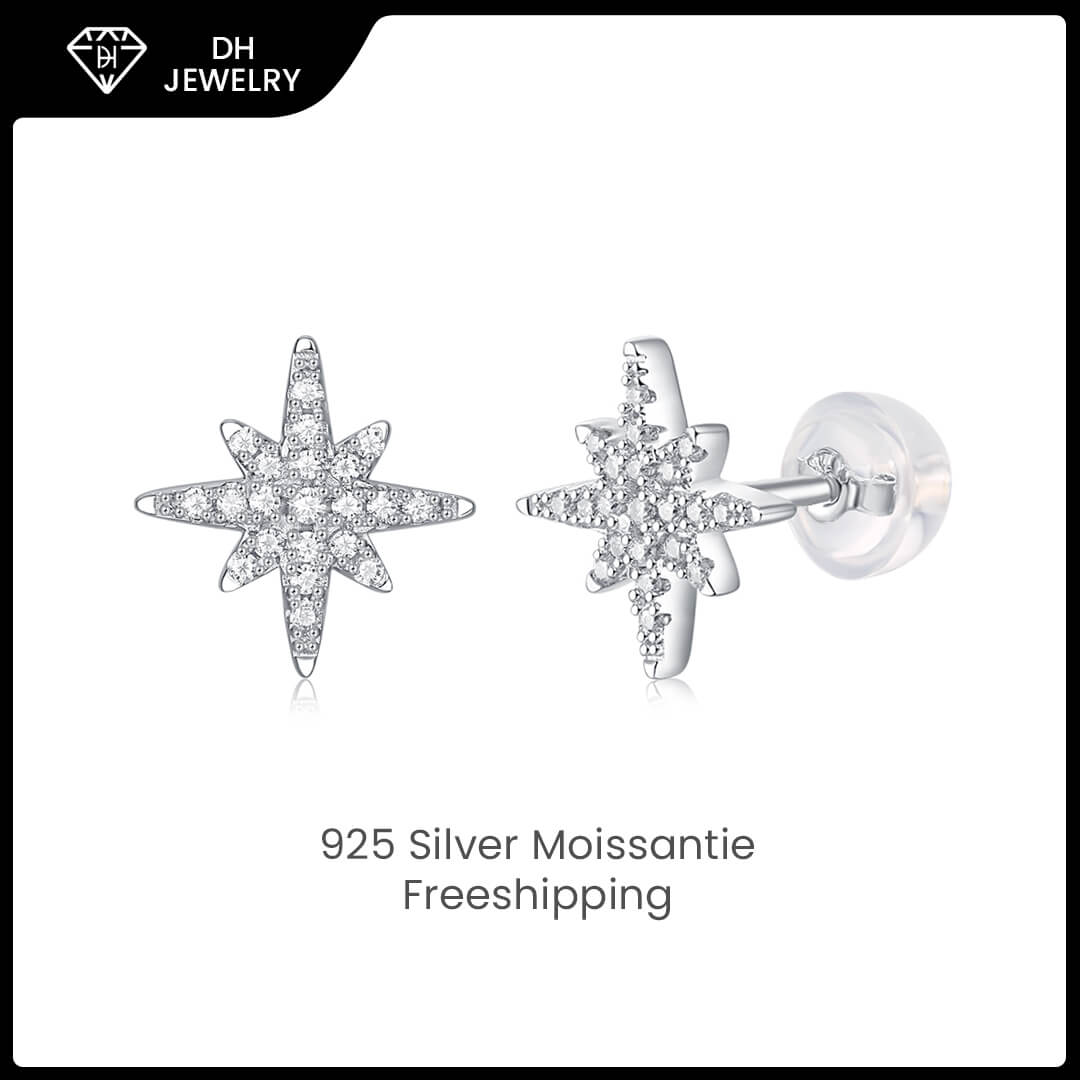 Moissanite Earrings 925 Sterling Silver-Earrings-DH COMPANY-0.5 ct-Dreamhjewlry