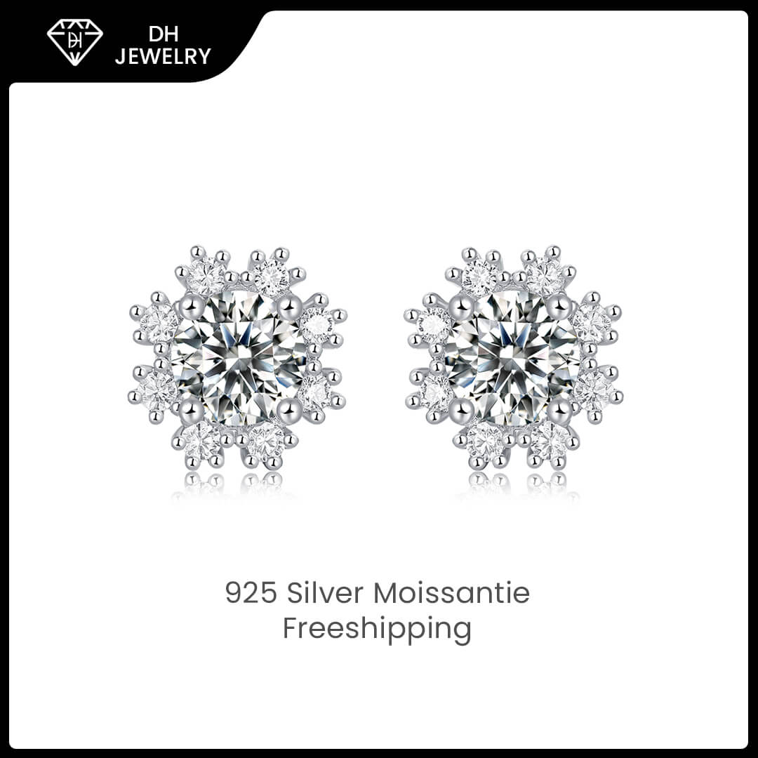 Moissanite Earrings 925 Sterling Silver-Earrings-DH COMPANY-0.5 ct-Dreamhjewlry