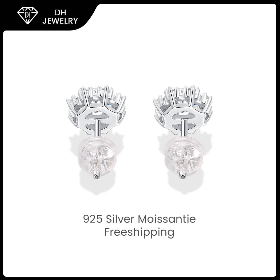 Moissanite Earrings 925 Sterling Silver-Earrings-DH COMPANY-0.5 ct-Dreamhjewlry