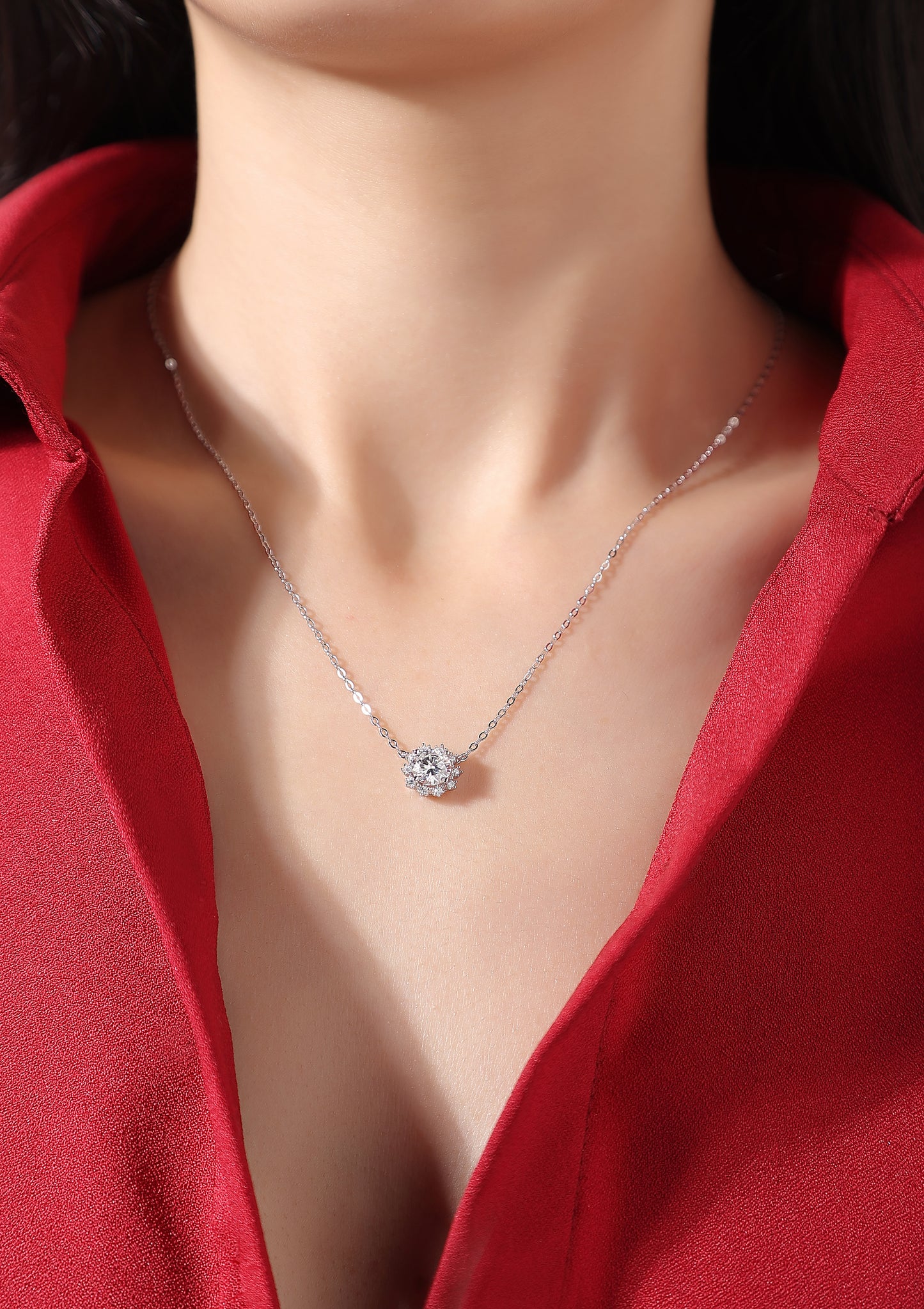 Moissanite Necklace 925 Sterling Silver-Necklace-DH COMPANY-1.0 ct-Dreamhjewlry