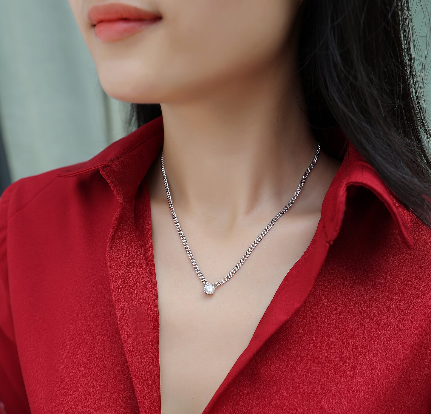 Moissanite Necklace 925 Sterling Silver-Necklace-DH COMPANY-1.0 ct-Dreamhjewlry
