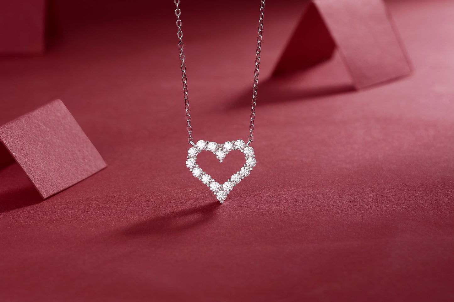 Moissanite Necklace 925 Sterling Silver Love Heart-Necklace-DH COMPANY-Dreamhjewlry
