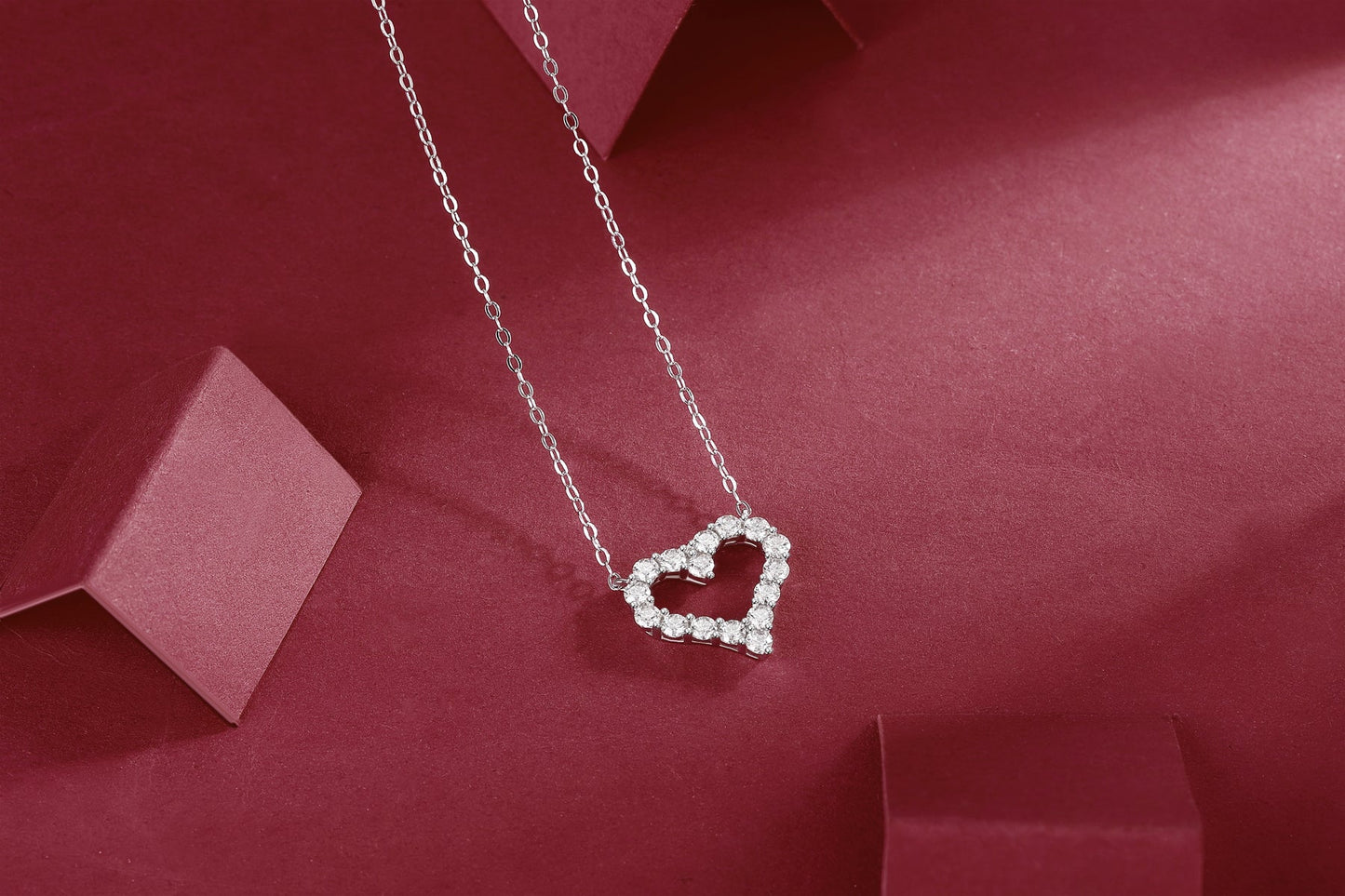 Moissanite Necklace 925 Sterling Silver Love Heart-Necklace-DH COMPANY-Dreamhjewlry
