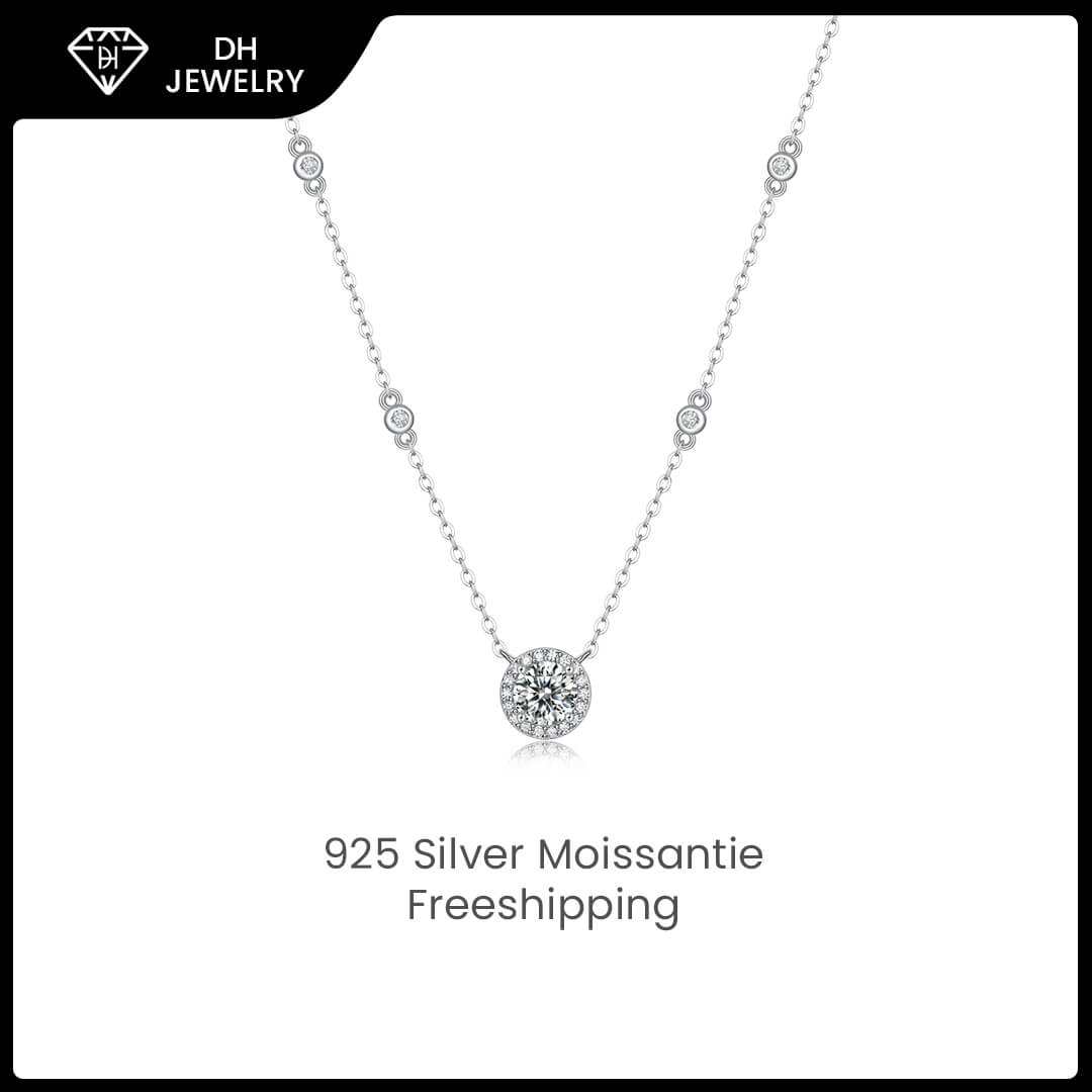 Moissanite Necklace 925 Sterling Silver-Necklace-DH COMPANY-1.0 ct-Dreamhjewlry