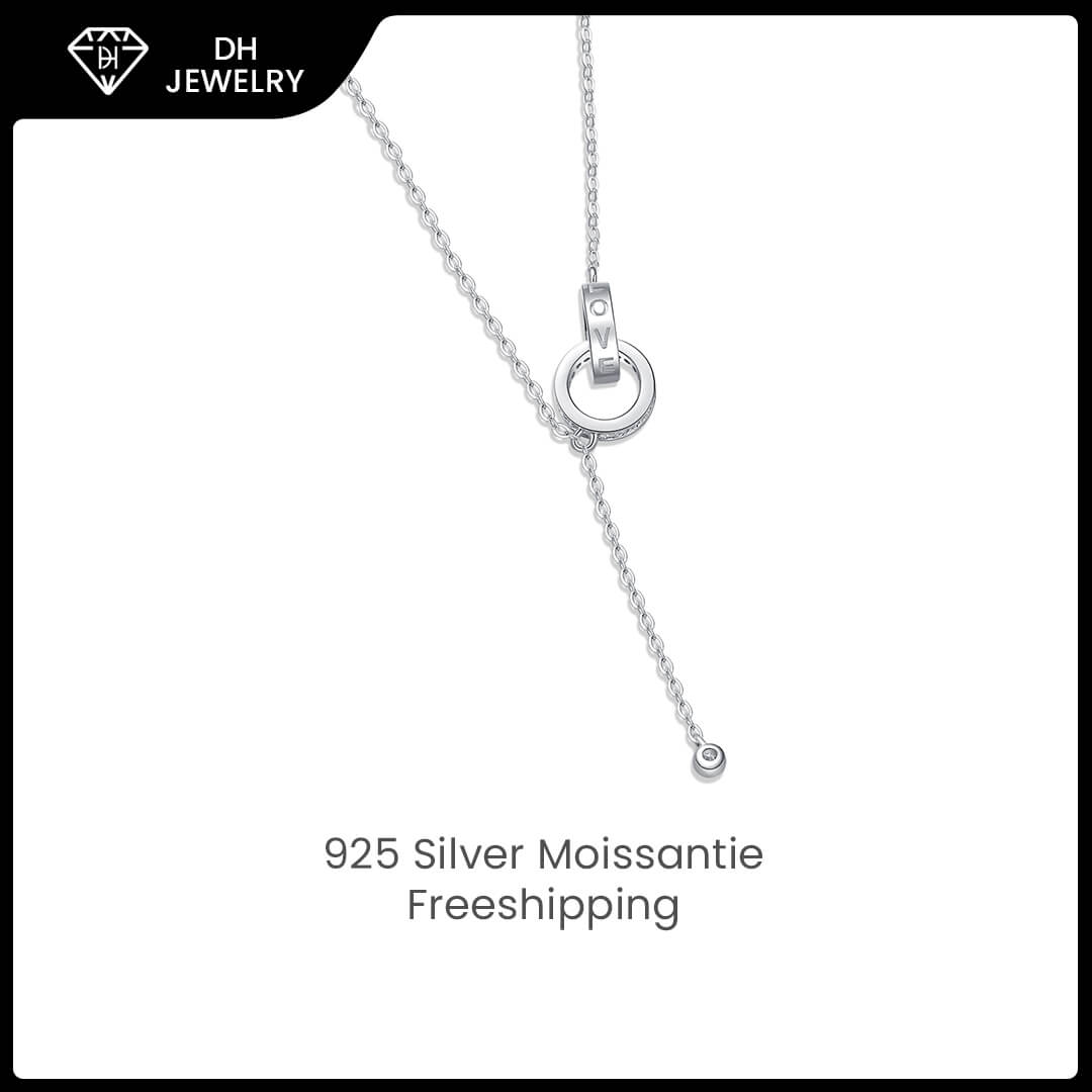 Moissanite Necklace 925 Sterling Silver-Necklace-DH COMPANY-1.0 ct-Dreamhjewlry