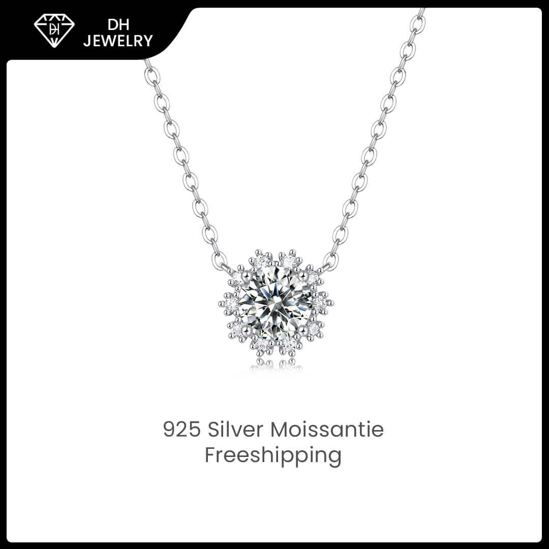 Moissanite Necklace 925 Sterling Silver-Necklace-DH COMPANY-1.0 ct-Dreamhjewlry