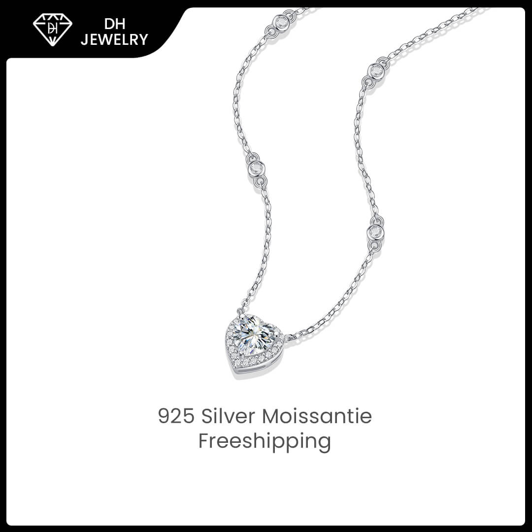 Moissanite Necklace 925 Sterling Silver-Necklace-DH COMPANY-1.0 ct-Dreamhjewlry