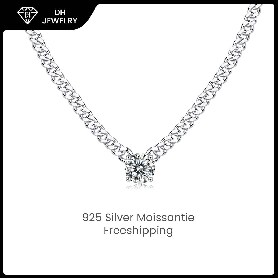 Moissanite Necklace 925 Sterling Silver-Necklace-DH COMPANY-1.0 ct-Dreamhjewlry