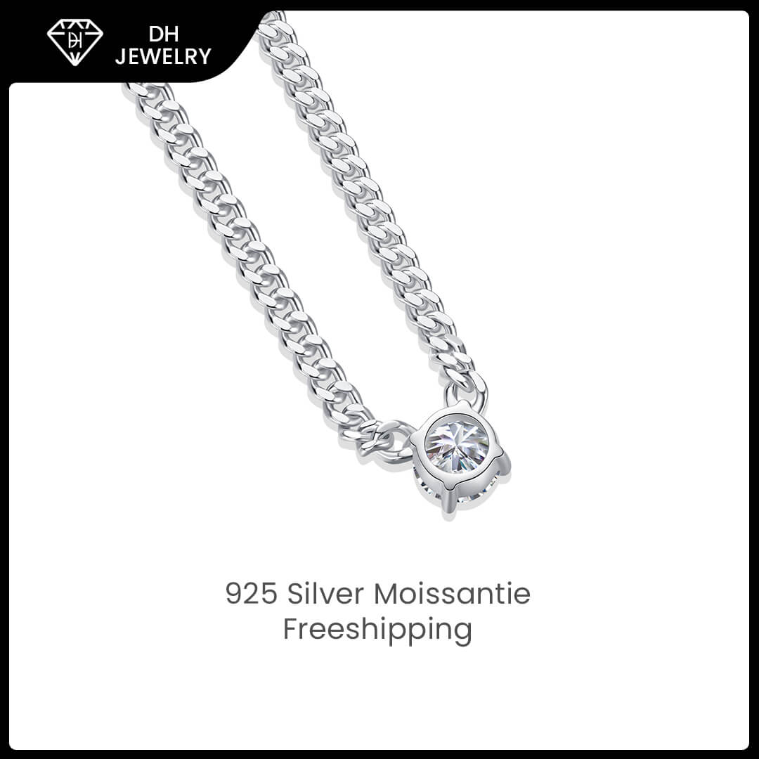 Moissanite Necklace 925 Sterling Silver-Necklace-DH COMPANY-1.0 ct-Dreamhjewlry