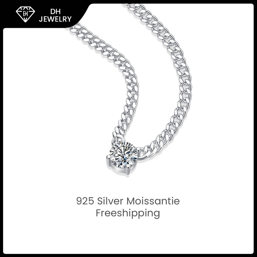 Moissanite Necklace 925 Sterling Silver-Necklace-DH COMPANY-1.0 ct-Dreamhjewlry