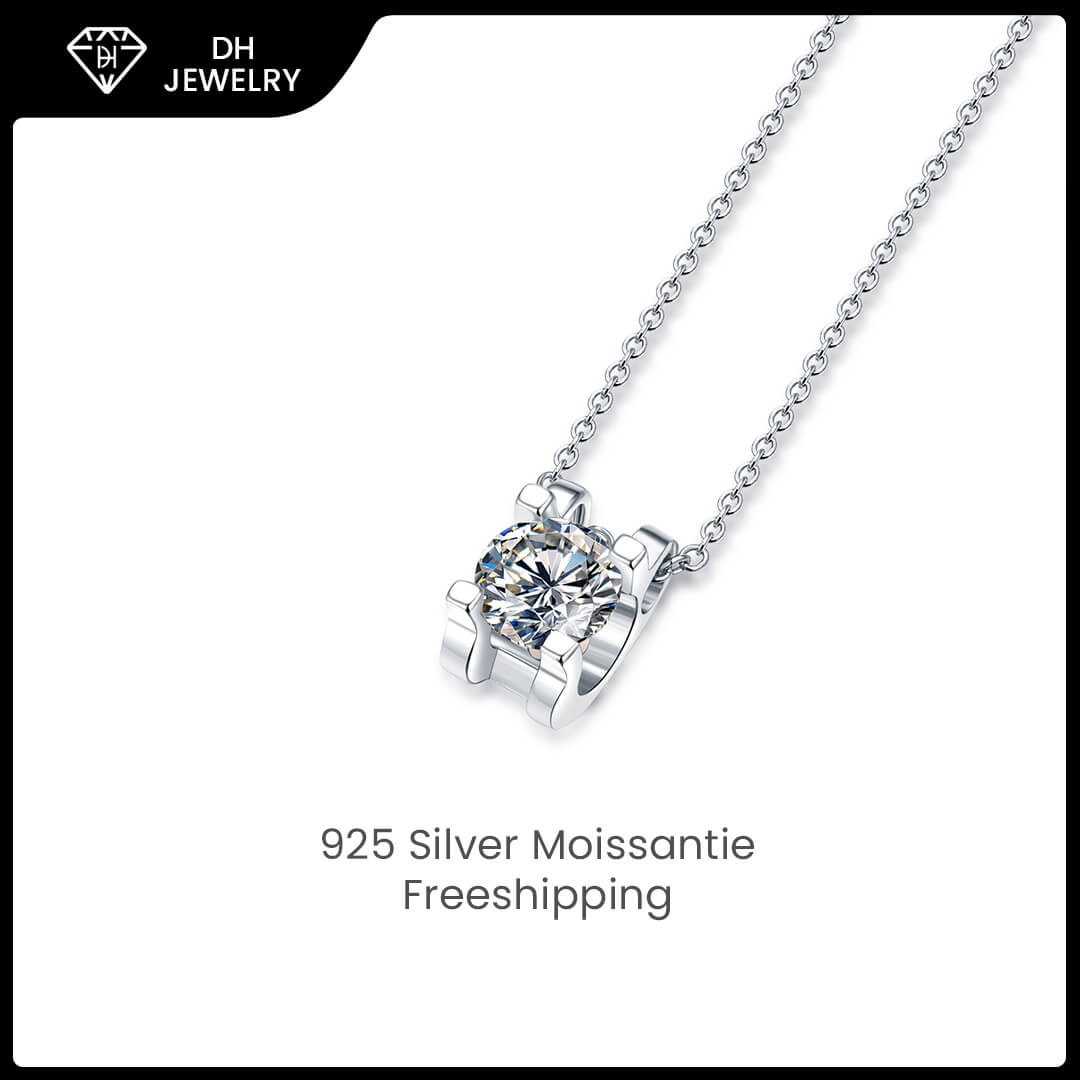 Moissanite Necklace 925 Sterling Silver-Necklace-DH COMPANY-Dreamhjewlry