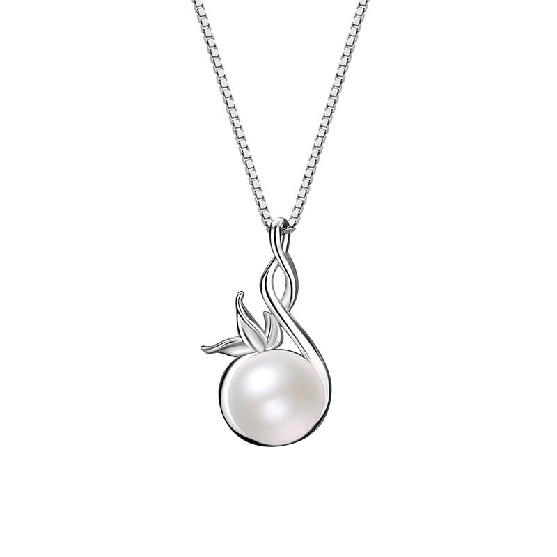 Elegant Pearl Necklace Silver 925