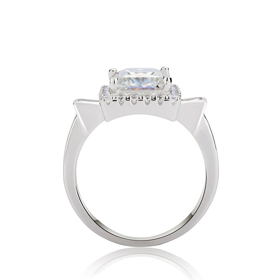 Asshcher Cut Diamond Moissanite Engagement Ring S925