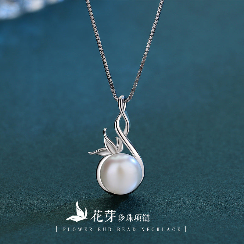 Elegant Pearl Necklace Silver 925