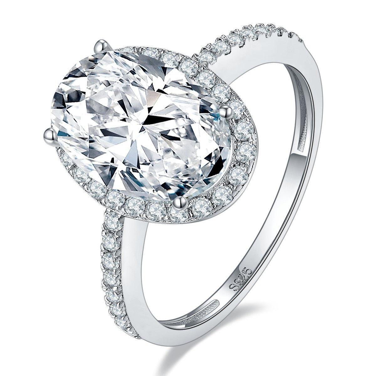 Oval Haro Moissanite Engagement Ring Sterling Silver