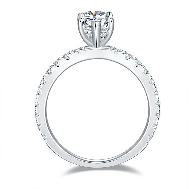Marquins Moissanite Ring 4 Prog Ring 6*12mm