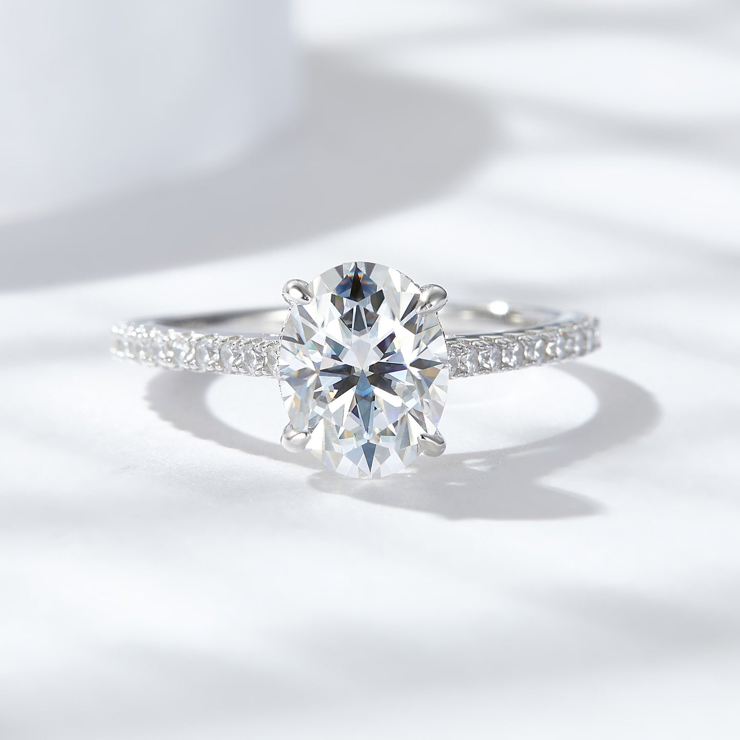 Oval Moissanite Ring Engagement Ring 7*9mm