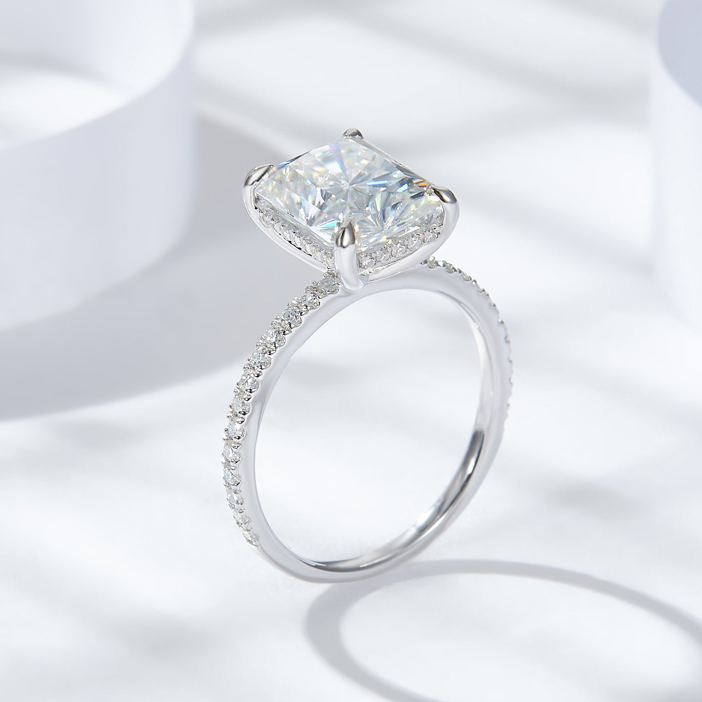Radium Moissanite Engagement Ring 8*10mm