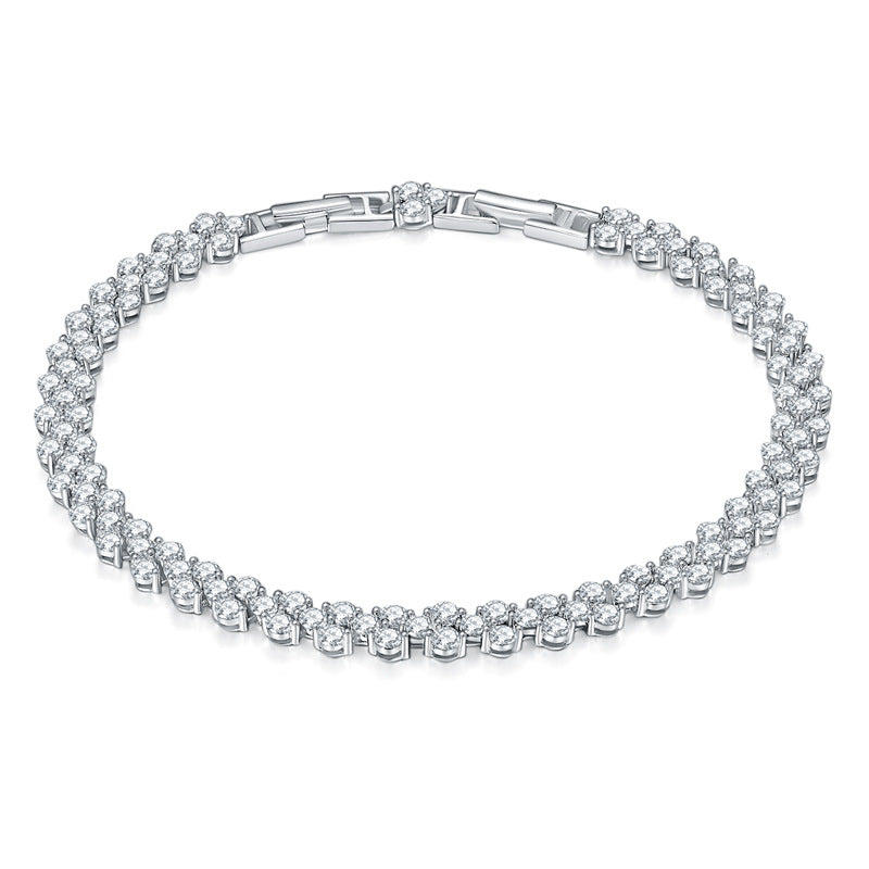 Heart Shape Moissanite Bracelet Sterling Silver