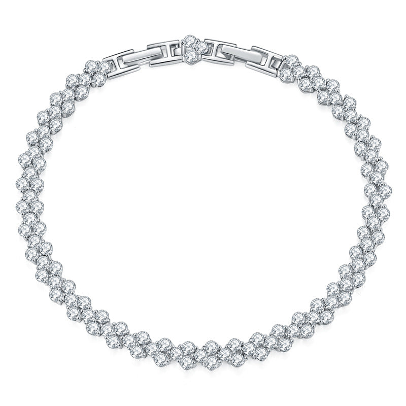 Heart Shape Moissanite Bracelet Sterling Silver