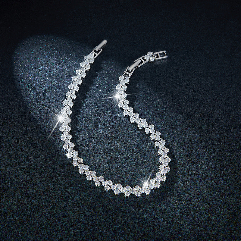 Heart Shape Moissanite Bracelet Sterling Silver