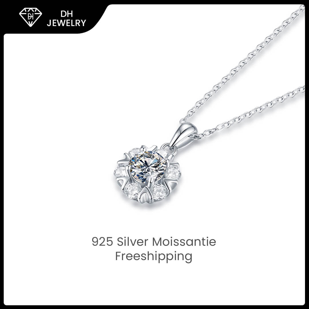 Moissanite Necklace 925 Sterling Silver-Necklace-DH COMPANY-Dreamhjewlry