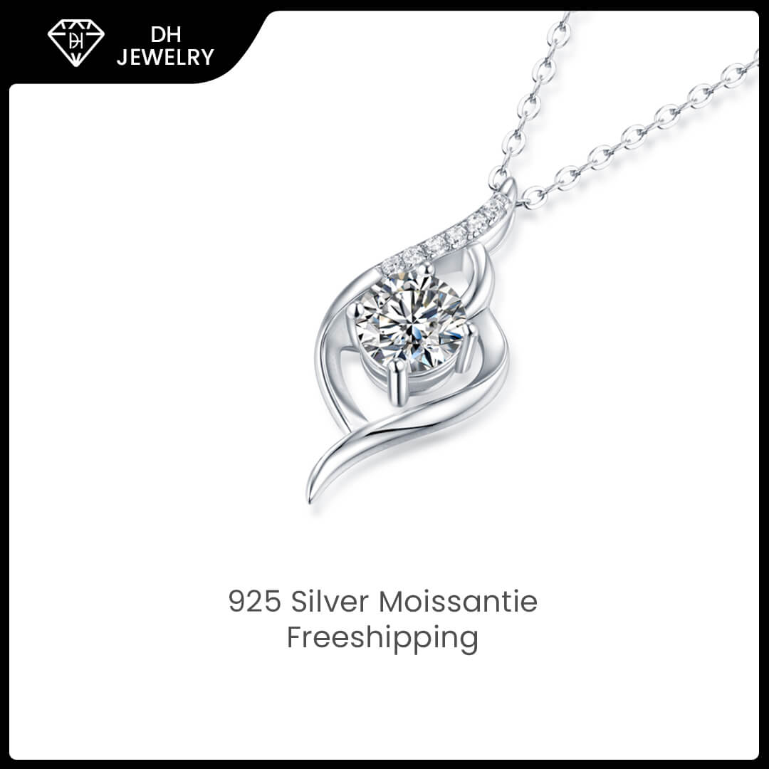 Moissanite Necklace 925 Sterling Silver-Necklace-DH COMPANY-1.0 ct-Dreamhjewlry