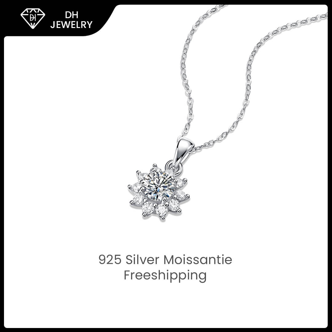 Moissanite Necklace 925 Sterling Silver-Necklace-DH COMPANY-1.0 ct-Dreamhjewlry