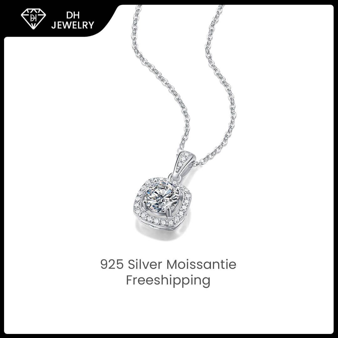 Moissanite Necklace 925 Sterling Silver-Necklace-DH COMPANY-1.0 ct-Dreamhjewlry