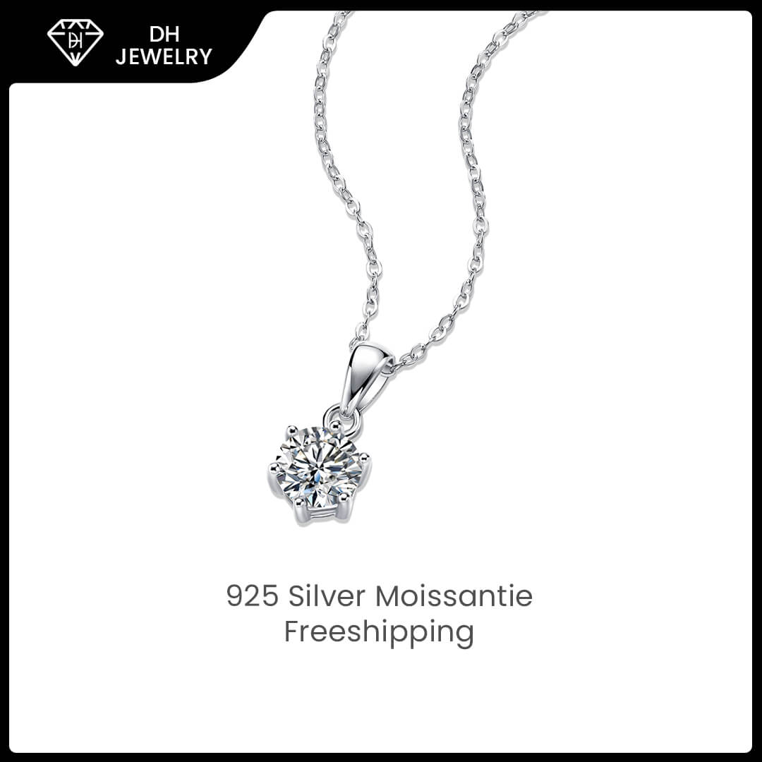 Moissanite Necklace 925 Sterling Silver-Necklace-DH COMPANY-1.0 ct-Dreamhjewlry