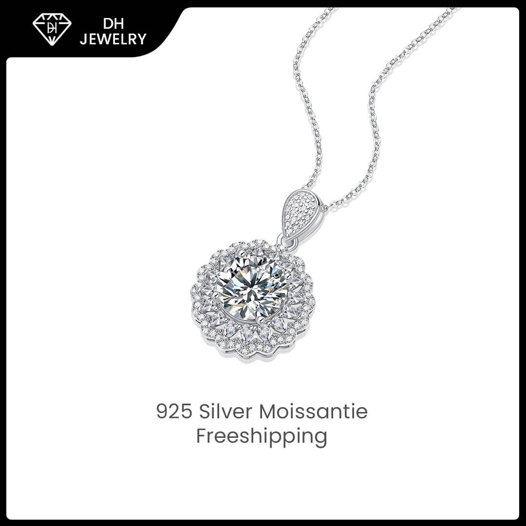 Moissanite Necklace 925 Sterling Silver 5 Carat-Necklace-DH COMPANY-5.0 ct-Dreamhjewlry