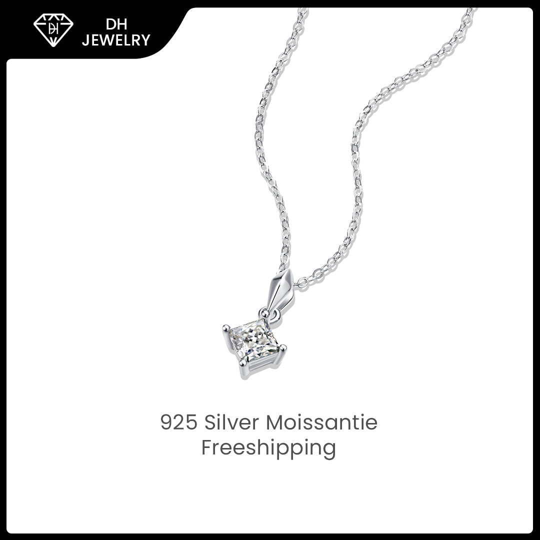Moissanite Necklace 925 Sterling Silver Cross-Necklace-DH COMPANY-1.0 ct-Dreamhjewlry